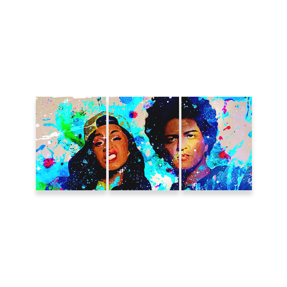 Stunning Bruno Mars & Cardi B Wall Art by Studiodtalk