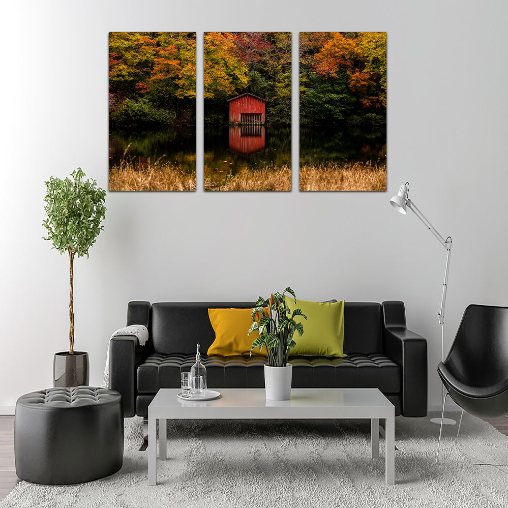 Stunning Red Boat House Wall Art for Your Home Decor