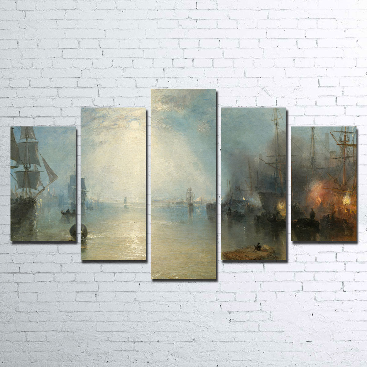 Stunning Keelmen Heaving in Coals by Moonlight Wall Art - Joseph Mallord William Turner Masterpiece