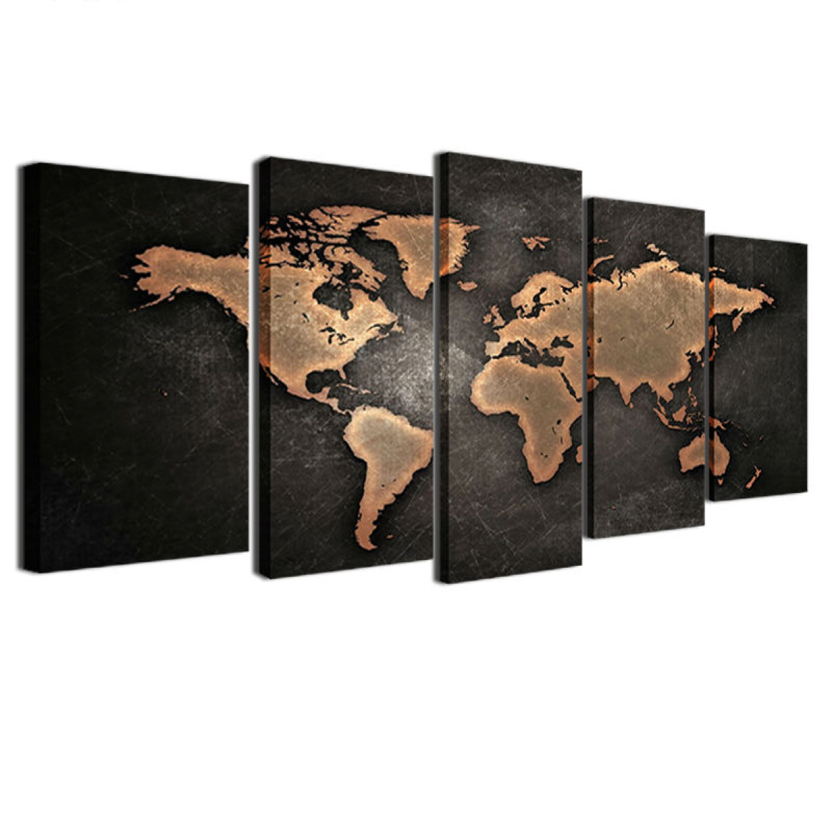 Stunning 5 Piece World Map Wall Art for Home Decor