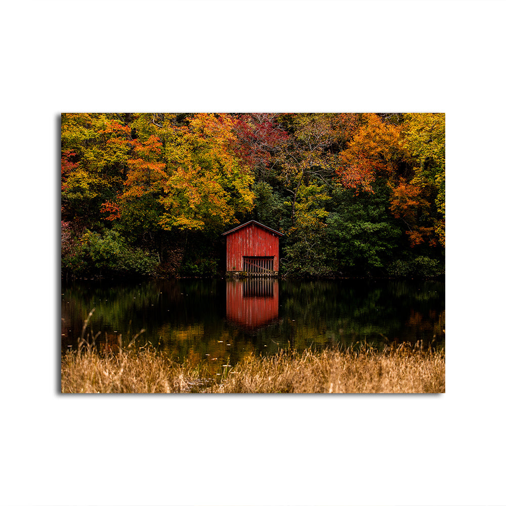 Stunning Red Boat House Wall Art for Your Home Decor