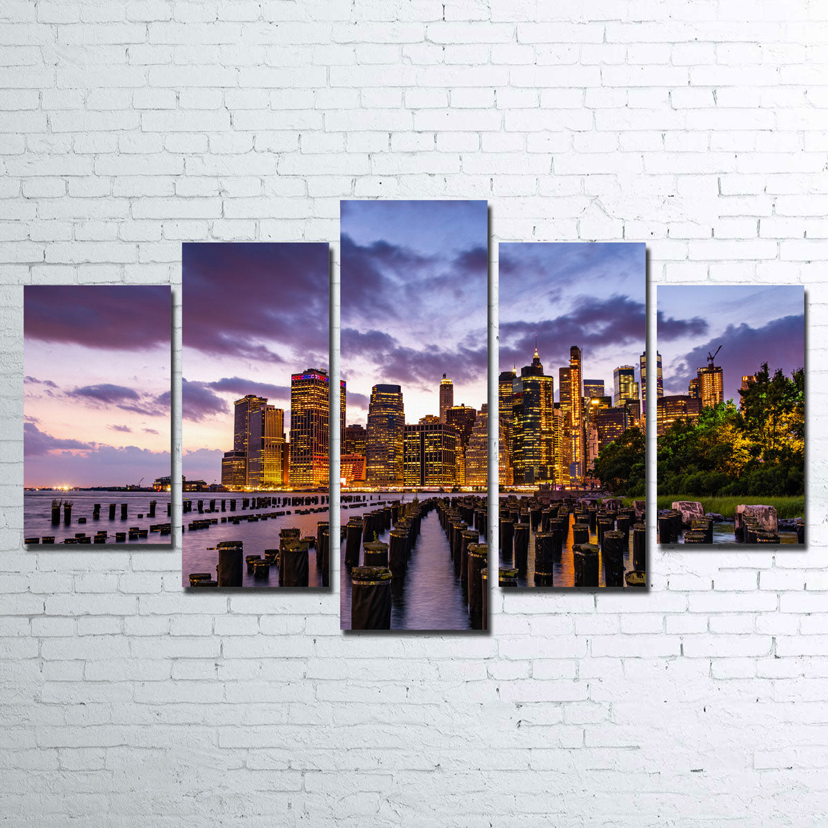 Vibrant Colorful New York Skyline Wall Art by Dennis Maida