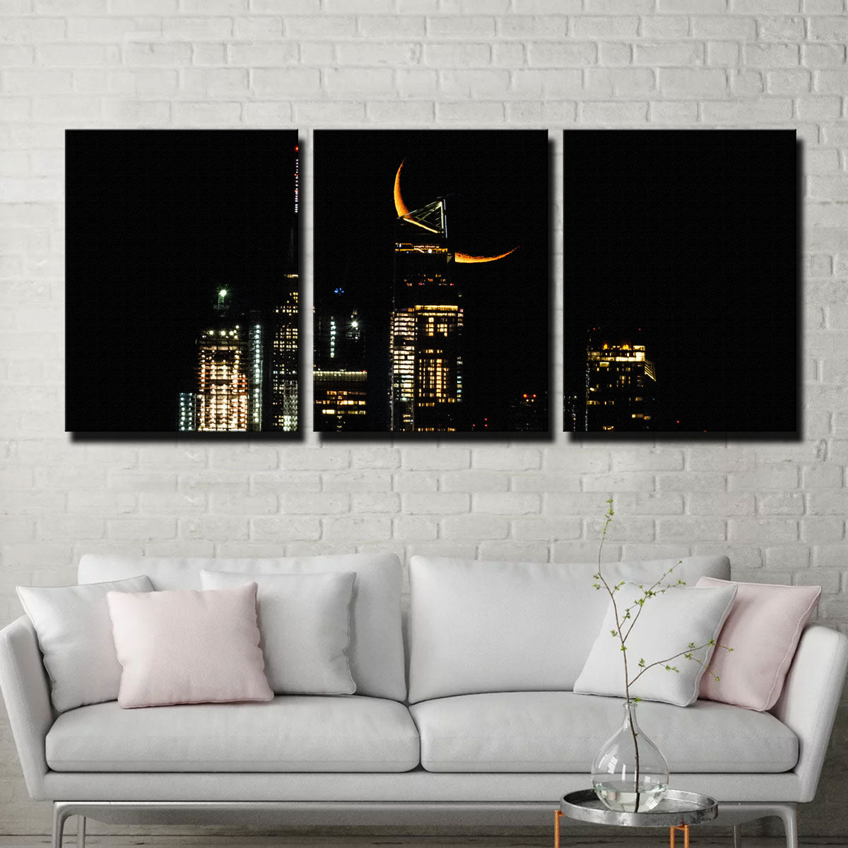 Exquisite Moon and New York City Wall Art by Dennis Maida