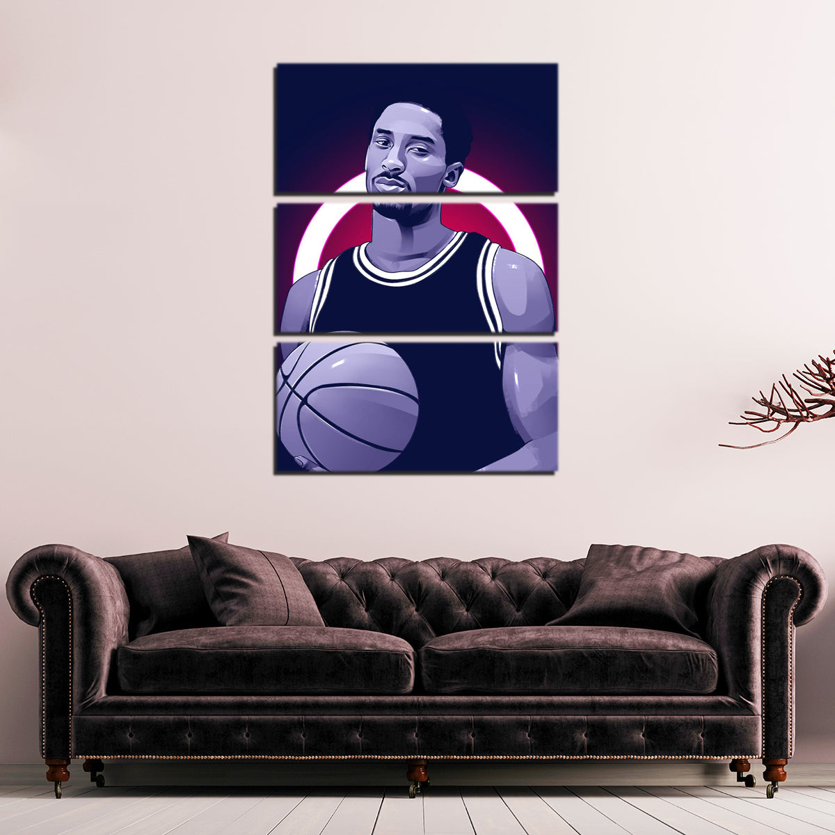 Stunning Kobe Bryant Blue Wall Art for Sports Fans