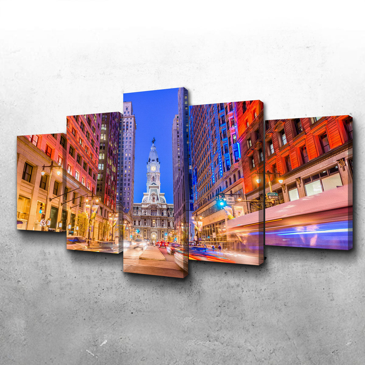 Stunning Broad Street with City Hall Wall Art for Home Decor