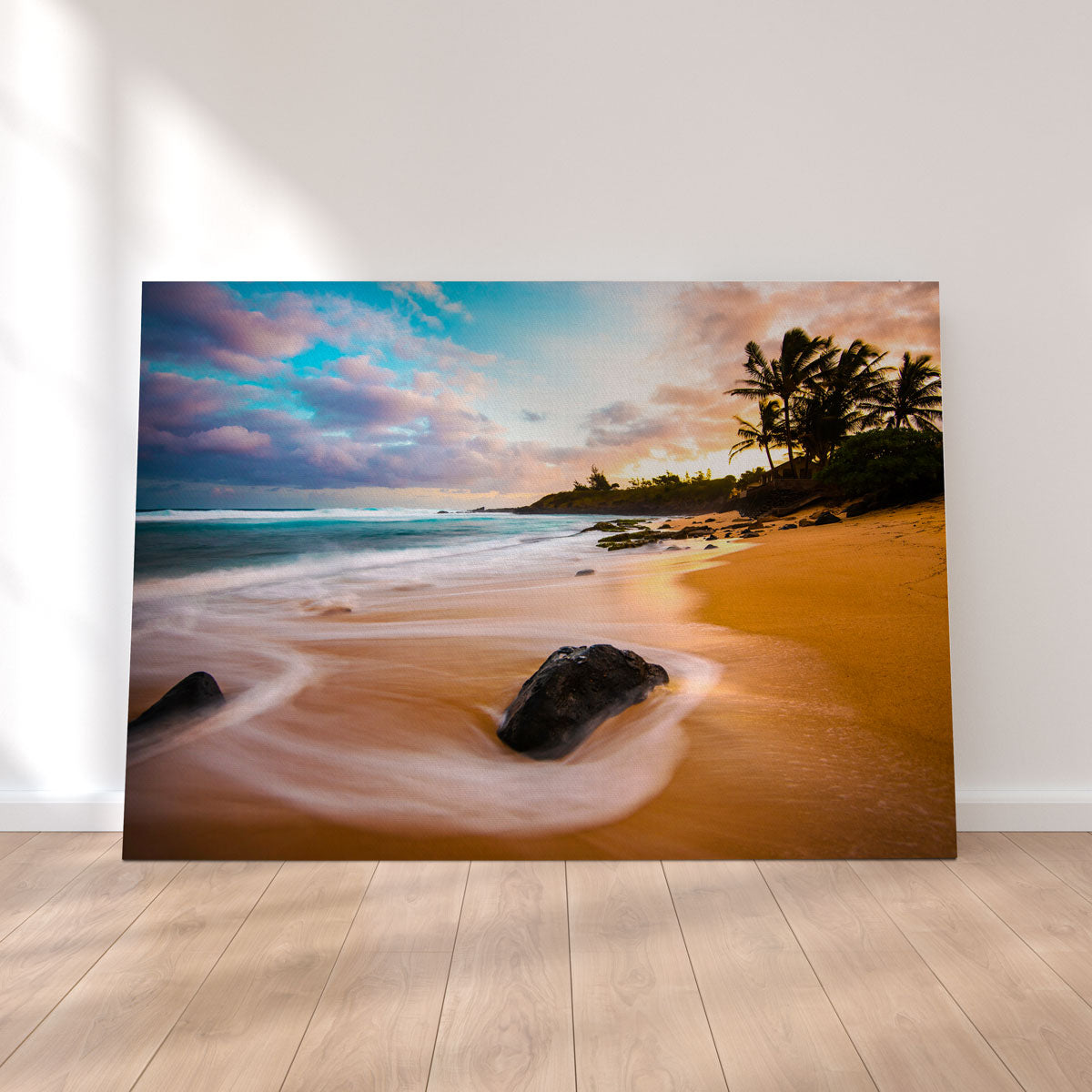 Sunrise Bliss Wall Art - Handmade Canvas Print with Sustainable Pine Frame