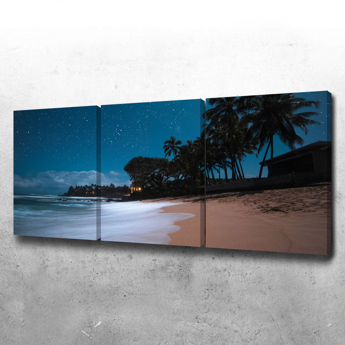 Exquisite Tropical Beach Night Wall Art by Lucas Moore