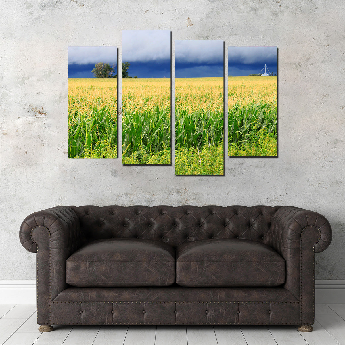 Stunning Thunderstorm Over Illinois Cornfield Wall Art for Home Decor