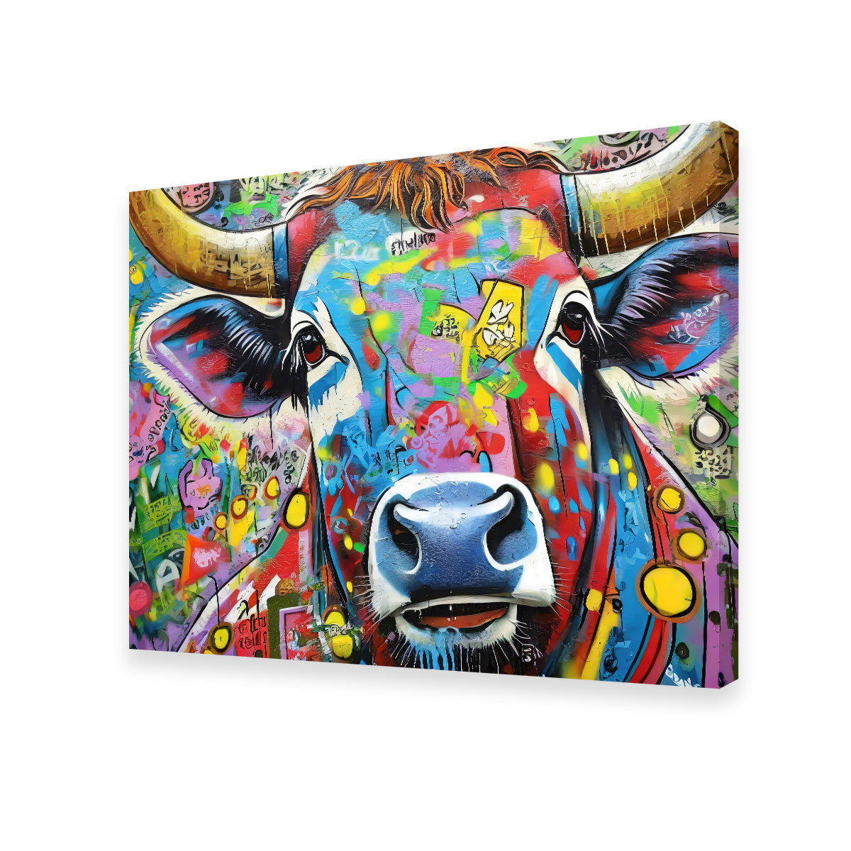 Stunning Bull Graffiti Wall Art by Stephen Chambers