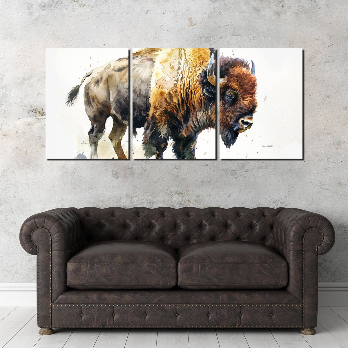 Exquisite Buffalo on White Wall Art - Ideal for Home Decor