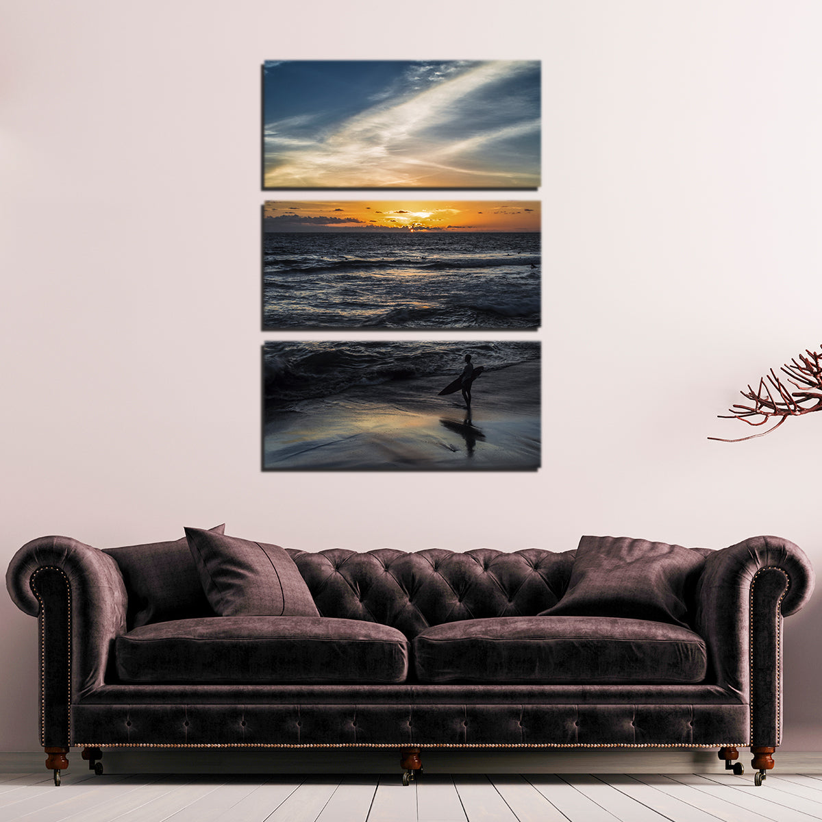 Stunning Sunset Surfer Wall Art by Mike Cotton