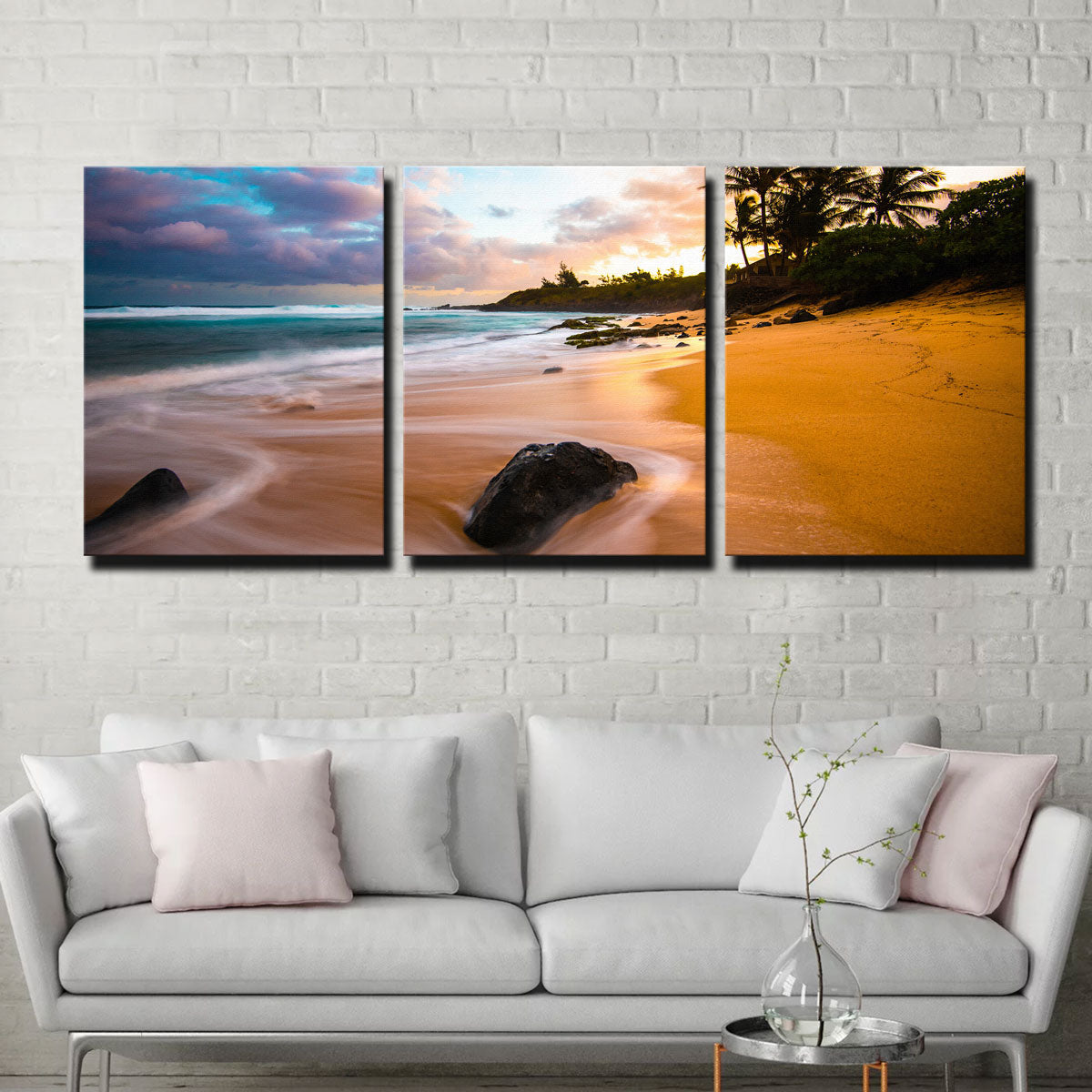 Sunrise Bliss Wall Art - Handmade Canvas Print with Sustainable Pine Frame