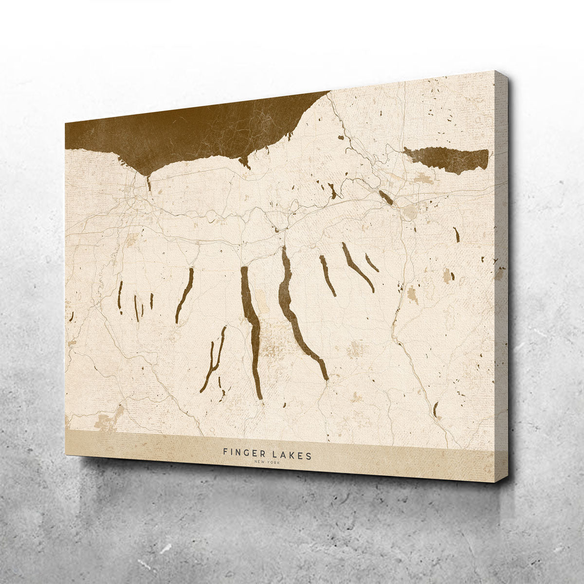 Stunning Finger Lakes Map Wall Art by Blursbyai