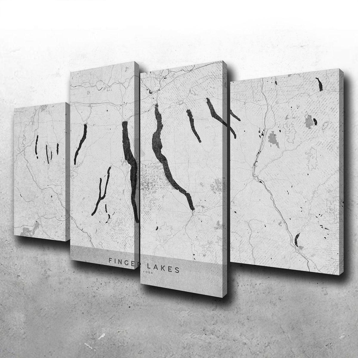 Stunning Finger Lakes Wall Map 2 Wall Art by Blursbyai