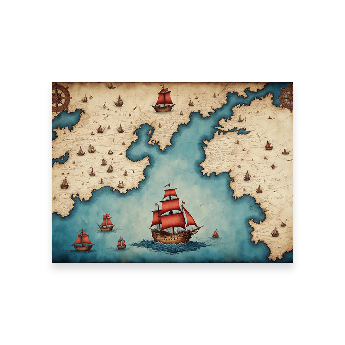 Exquisite Medieval Nautical Map Wall Art for Stunning Home Decor