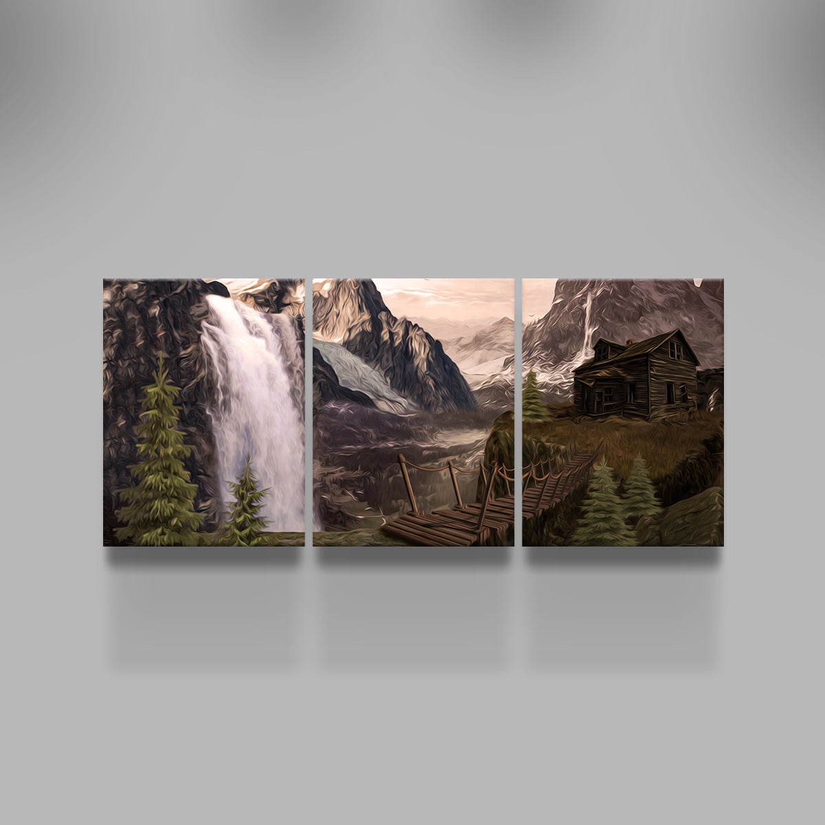 Stunning Cabin on a Cliff Wall Art by George Sorin