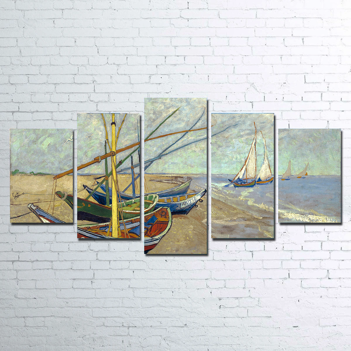 Vincent van Gogh's Vissersboten op het strand van Les Saintes - Maries - de - la - Mer Stunning Wall Art