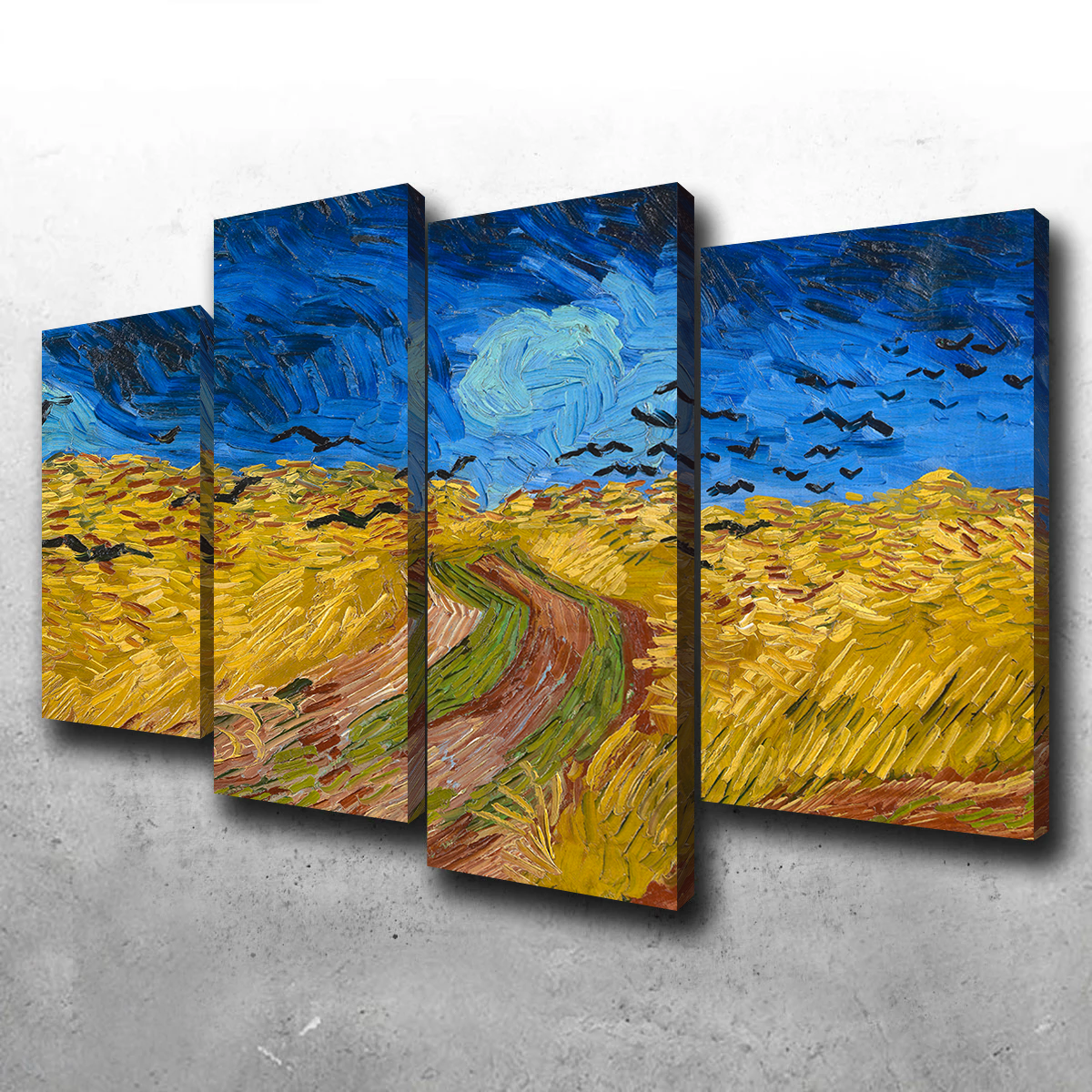 Korenveld met kraaien Wall Art by Vincent van Gogh - Premium Museum Quality Canvas