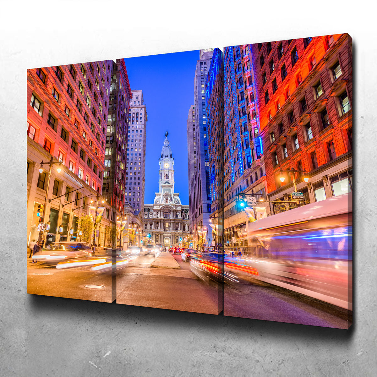 Stunning Broad Street with City Hall Wall Art for Home Decor