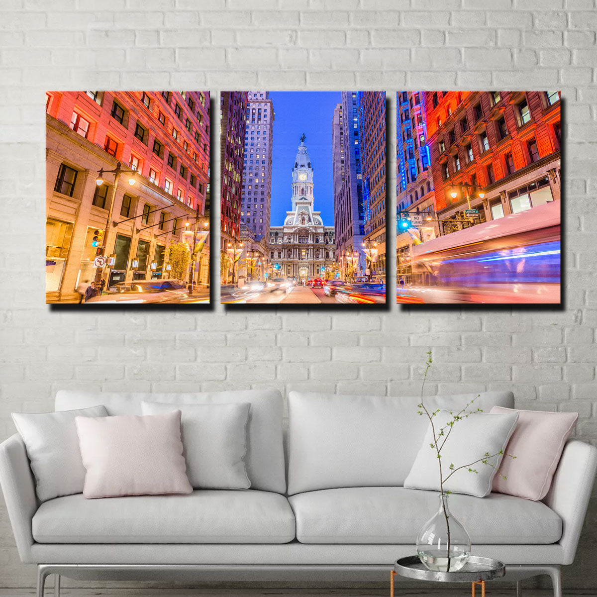 Stunning Broad Street with City Hall Wall Art for Home Decor