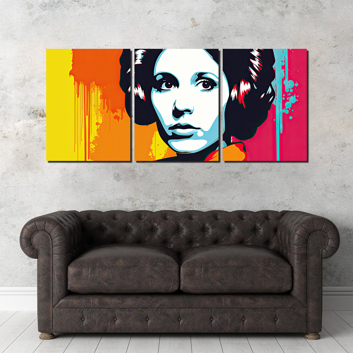 Leia Warhol Inspired Contemporary Wall Art by Ralph & Laura Design