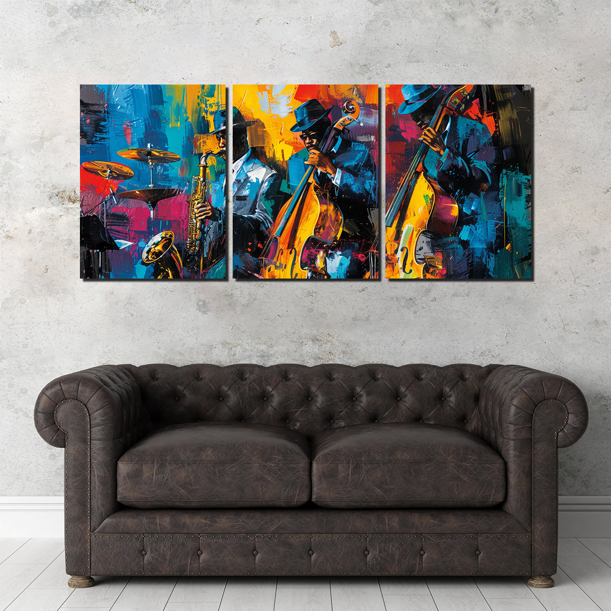 Eye - catching Vibrant Jazz Band Wall Art for Your Home Decor