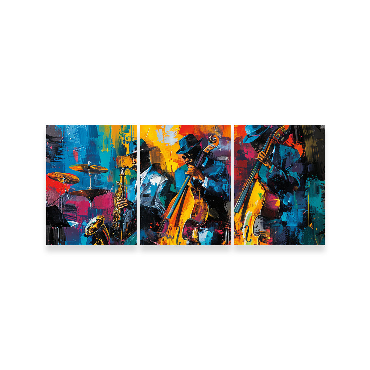 Eye - catching Vibrant Jazz Band Wall Art for Your Home Decor