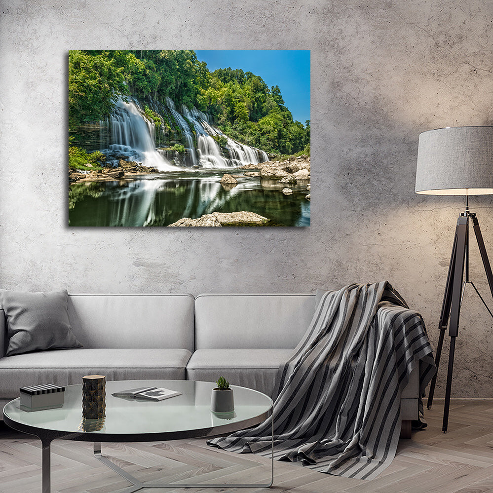 Stunning Twin Falls Wall Art - Museum Quality Canvas on Sustainable Pine Frames