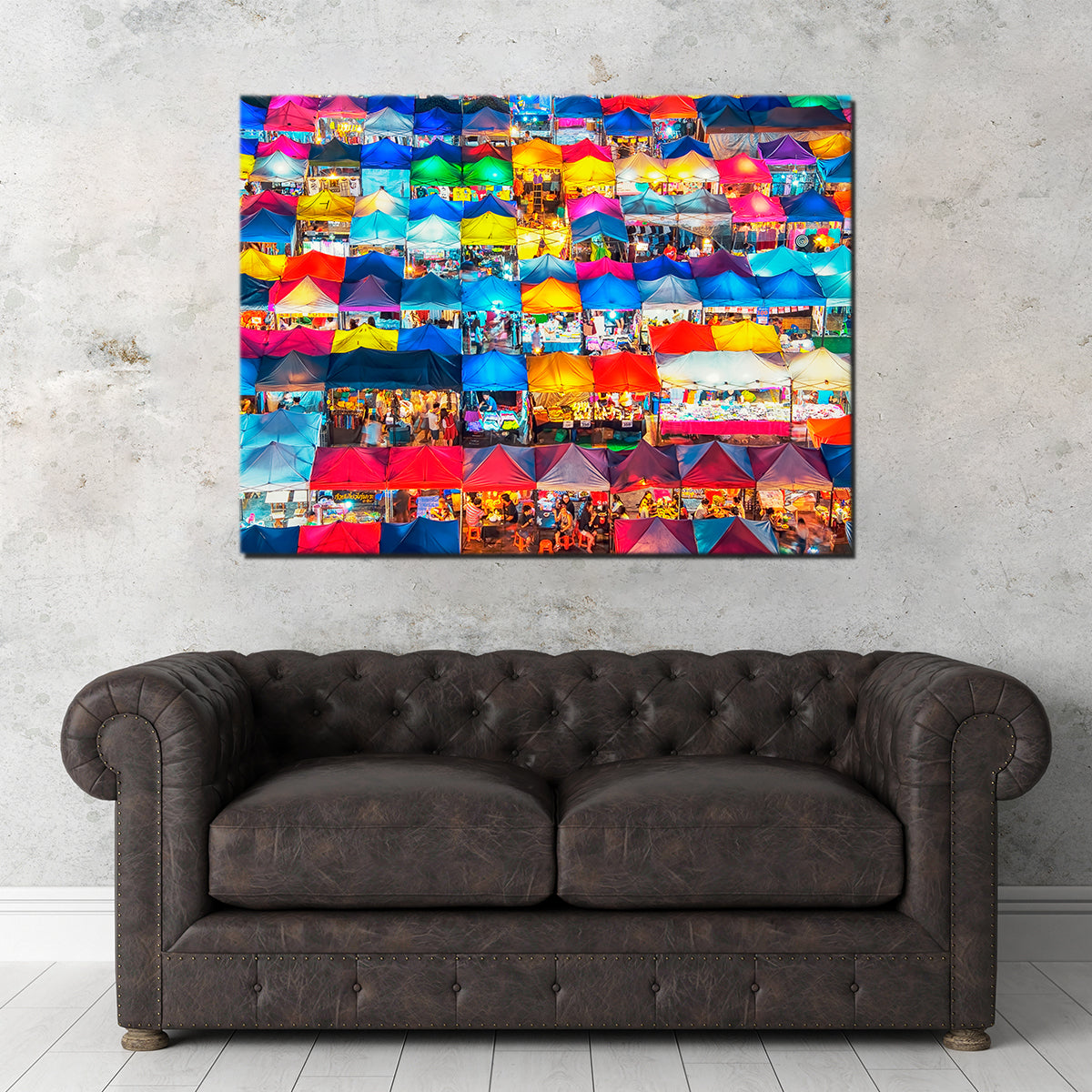 Exquisite Train Night Market Wall Art for Stunning Home Decor