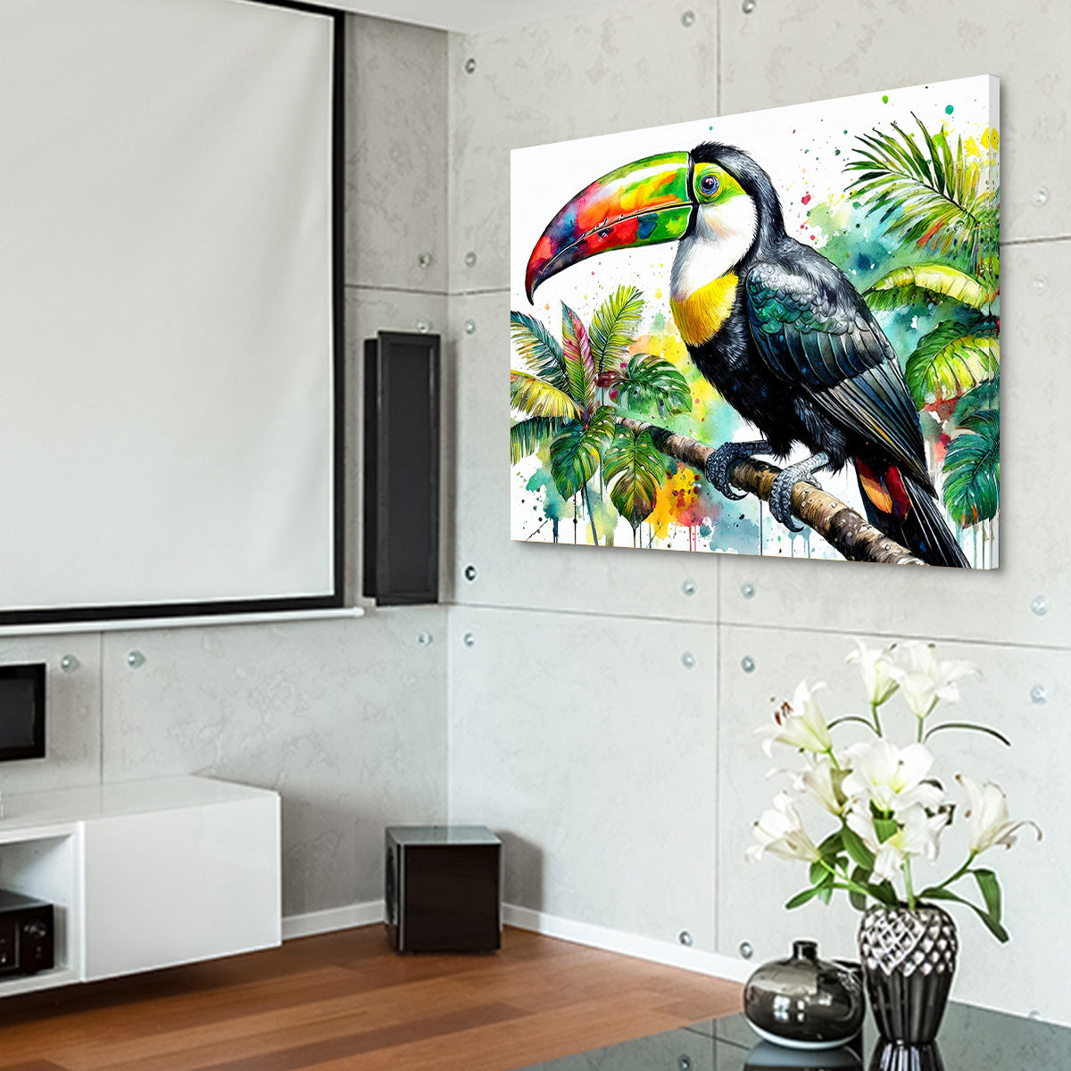 Exquisite Toucan Watercolor V1 Wall Art for Stunning Decor