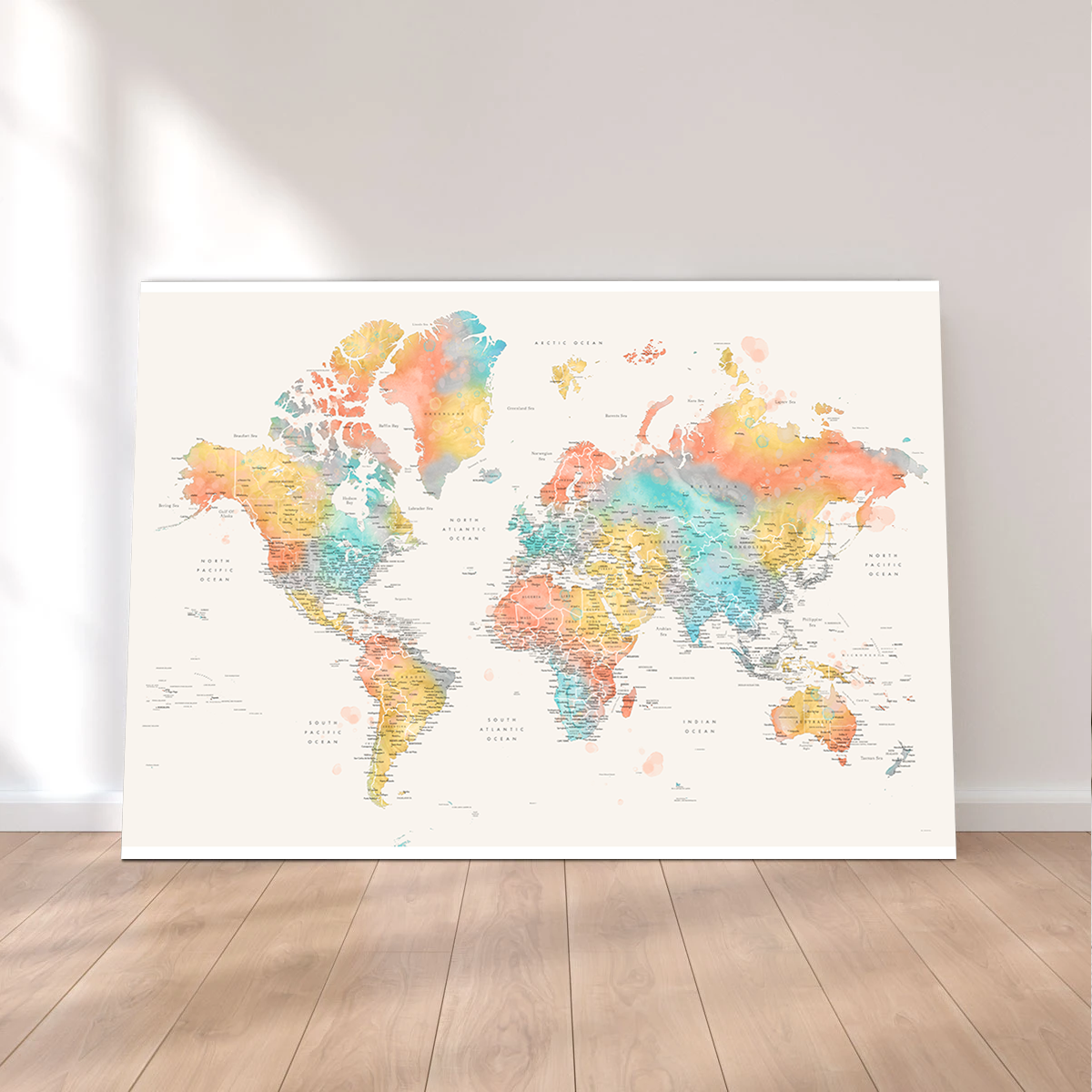 Exquisite World Map 48 Wall Art by Blursbyai