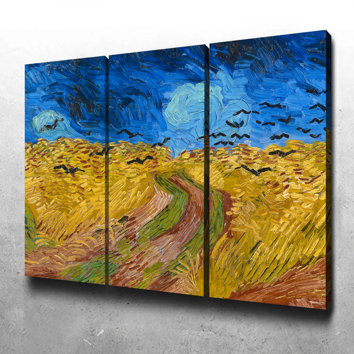 Korenveld met kraaien Wall Art by Vincent van Gogh - Premium Museum Quality Canvas