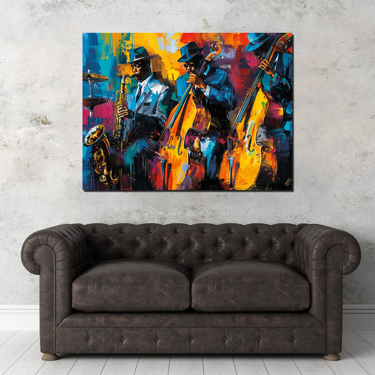 Eye - catching Vibrant Jazz Band Wall Art for Your Home Decor