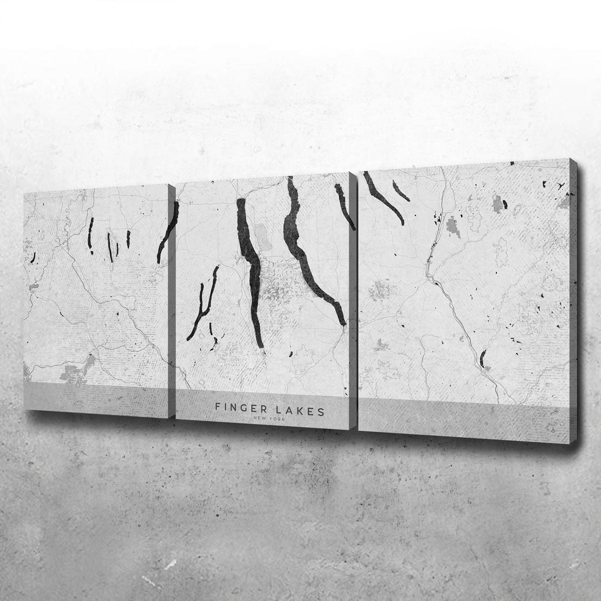 Stunning Finger Lakes Wall Map 2 Wall Art by Blursbyai