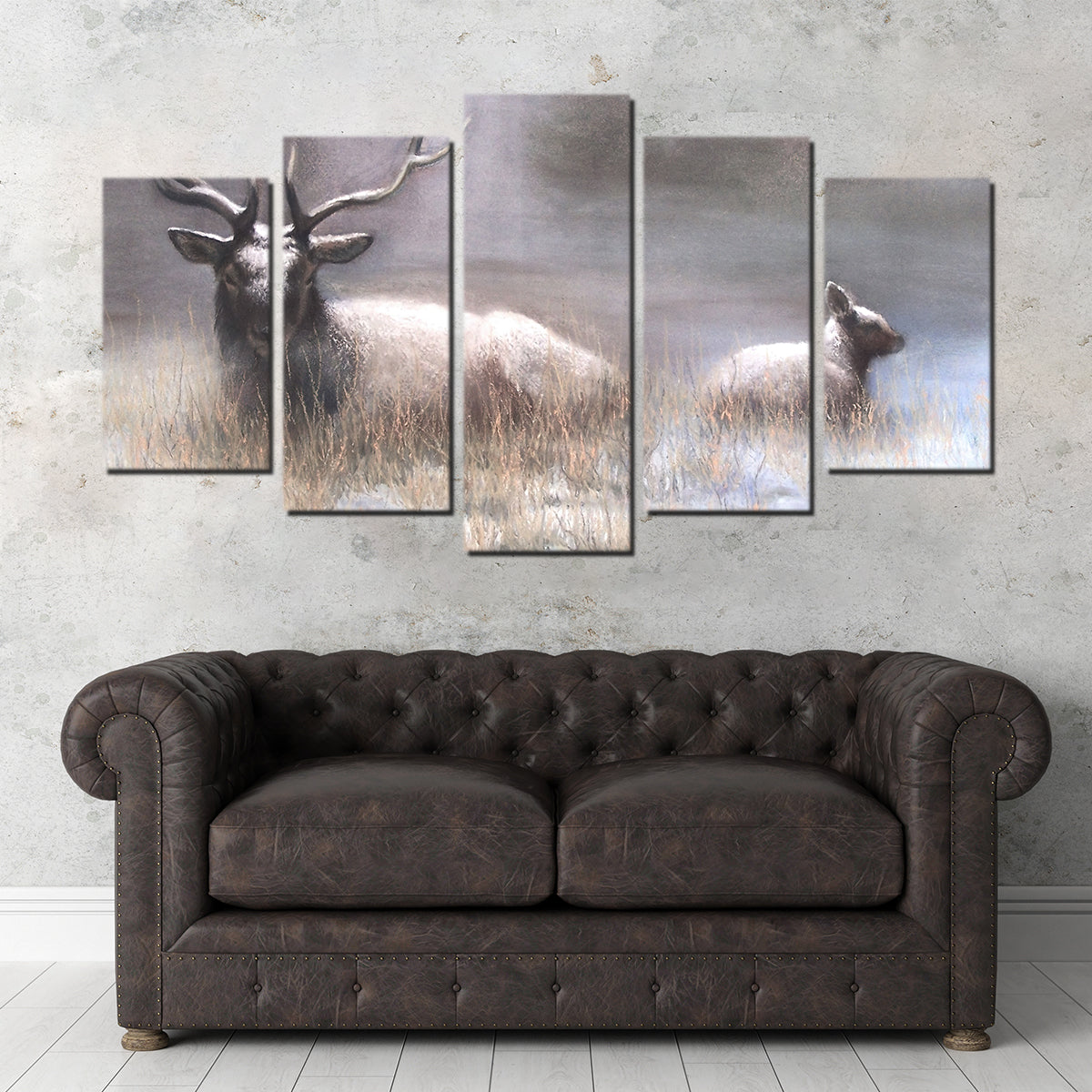 Exquisite Bull Elk & Calf Wall Art by Patricia Jaggie