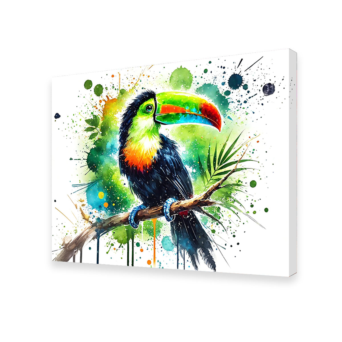 Stunning Toucan Paint Drip Horizontal Wall Art for Striking Home Decor