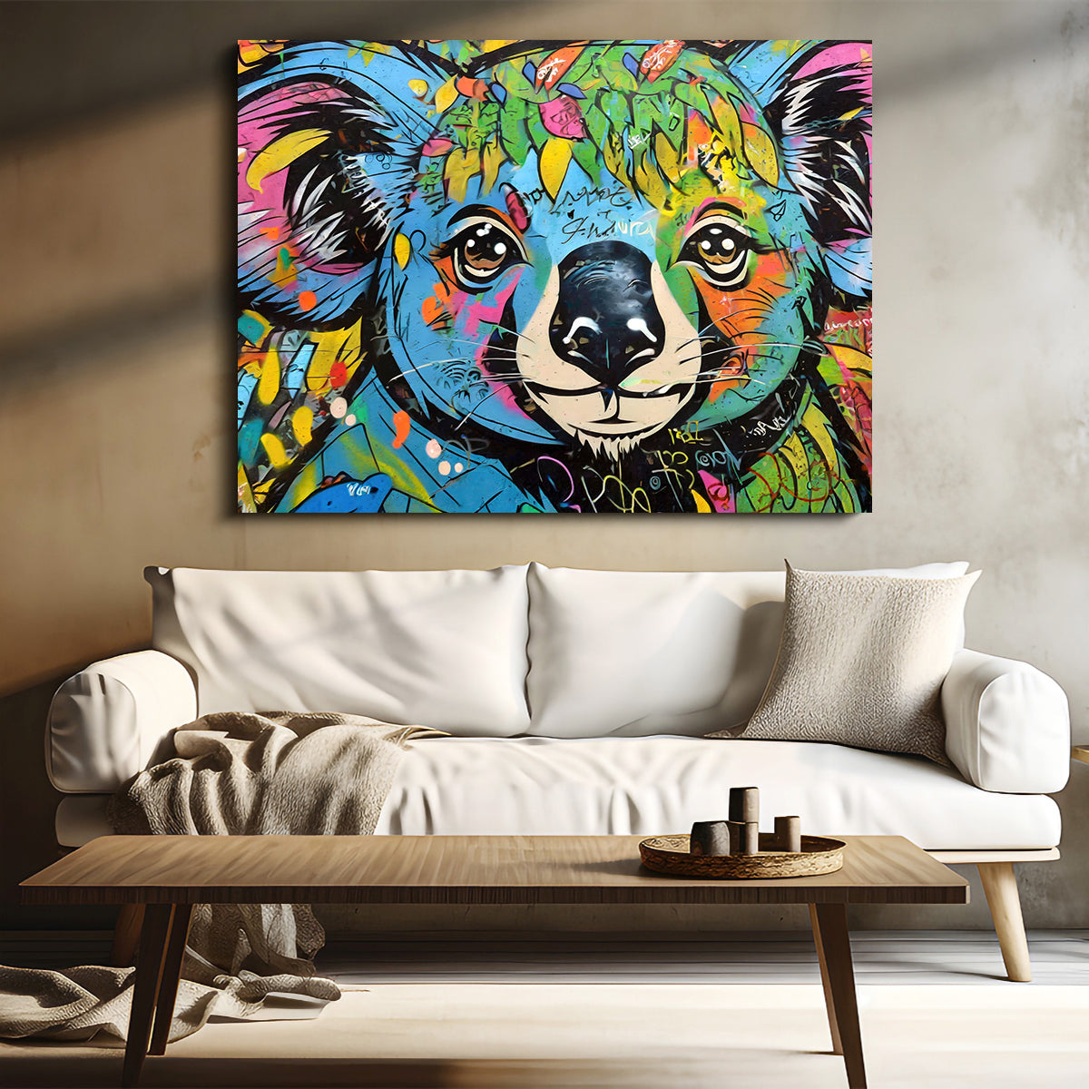 Exquisite Koala Graffiti Wall Art by Stephen Chambers