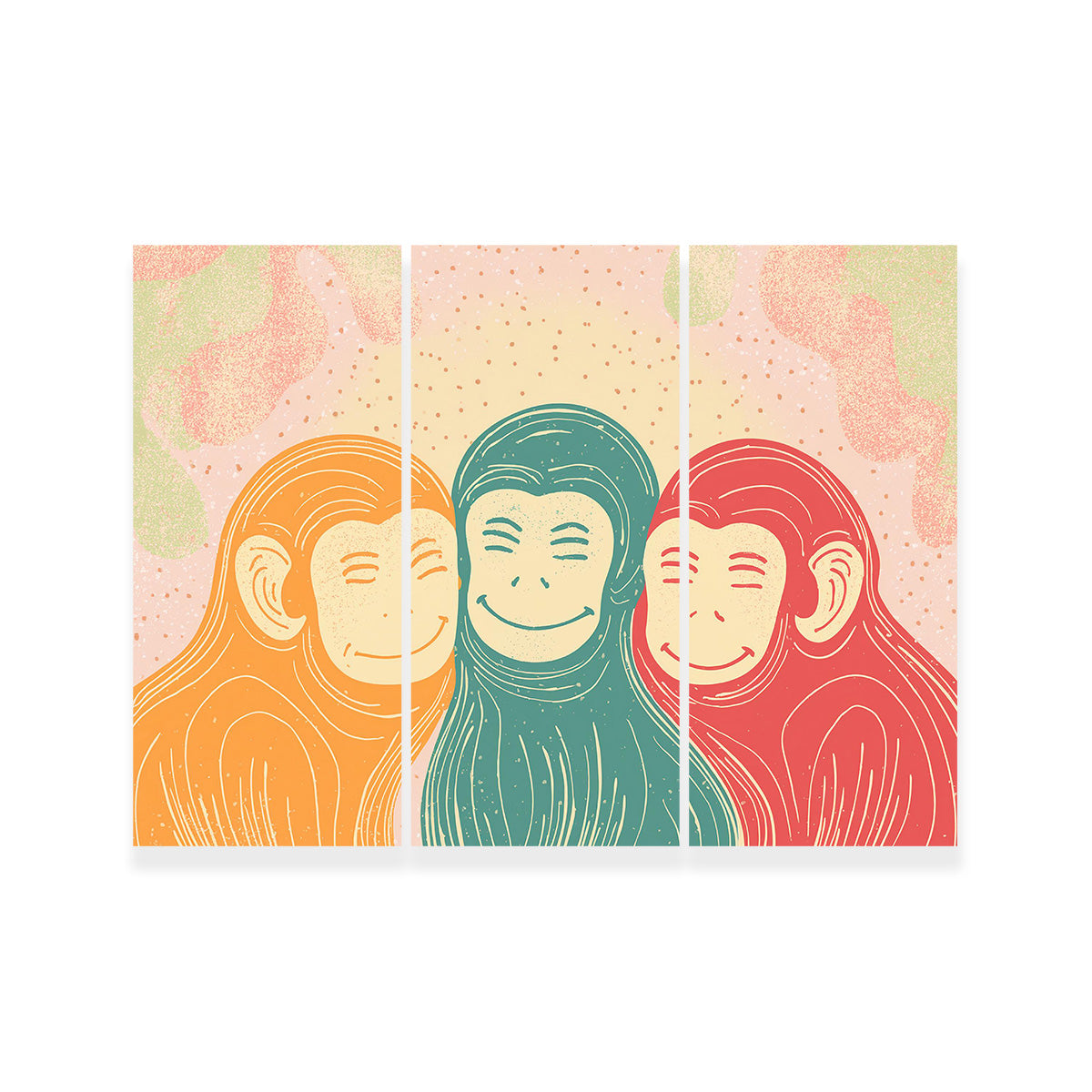Exquisite Three Monkeys Art Print Wall Art for Stunning Home Decor