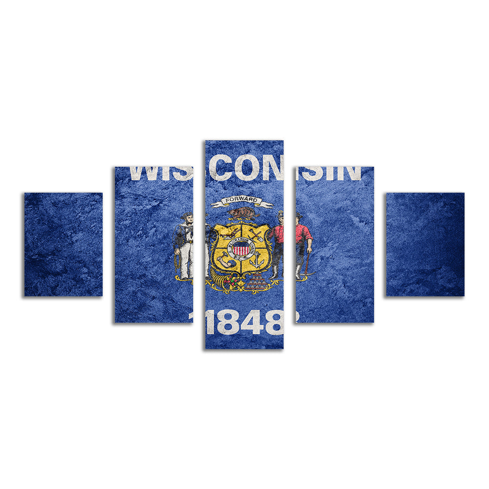 Stunning Wisconsin Flag Grunge Wall Art for Your Home Decor