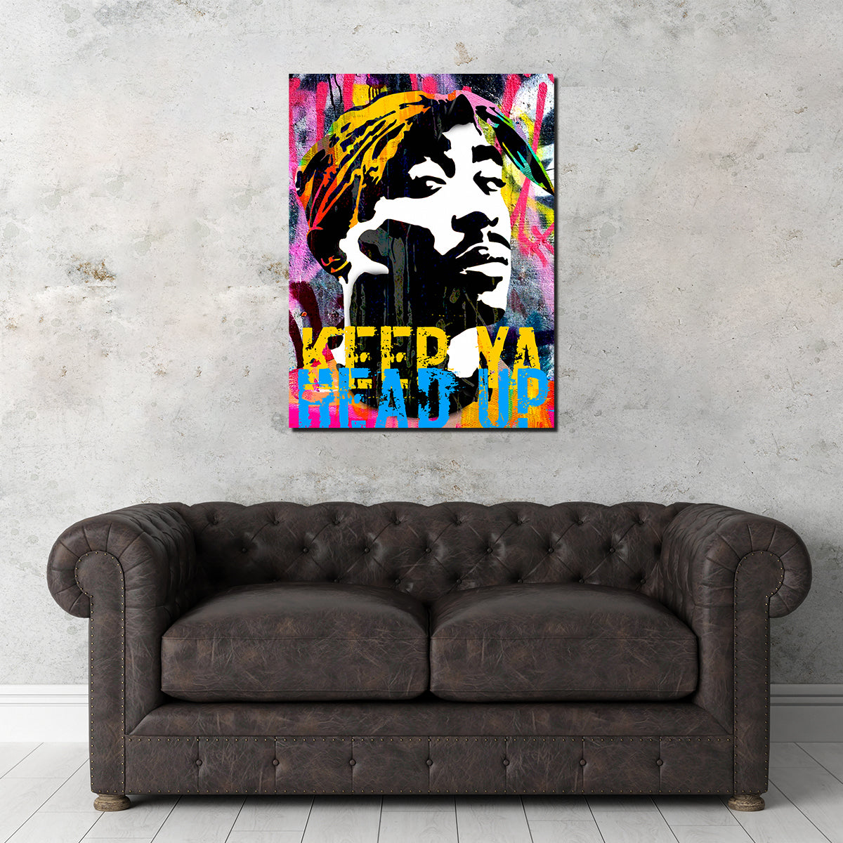 Inspiring 'Keep Ya Head Up' Wall Art by Stephen Chambers