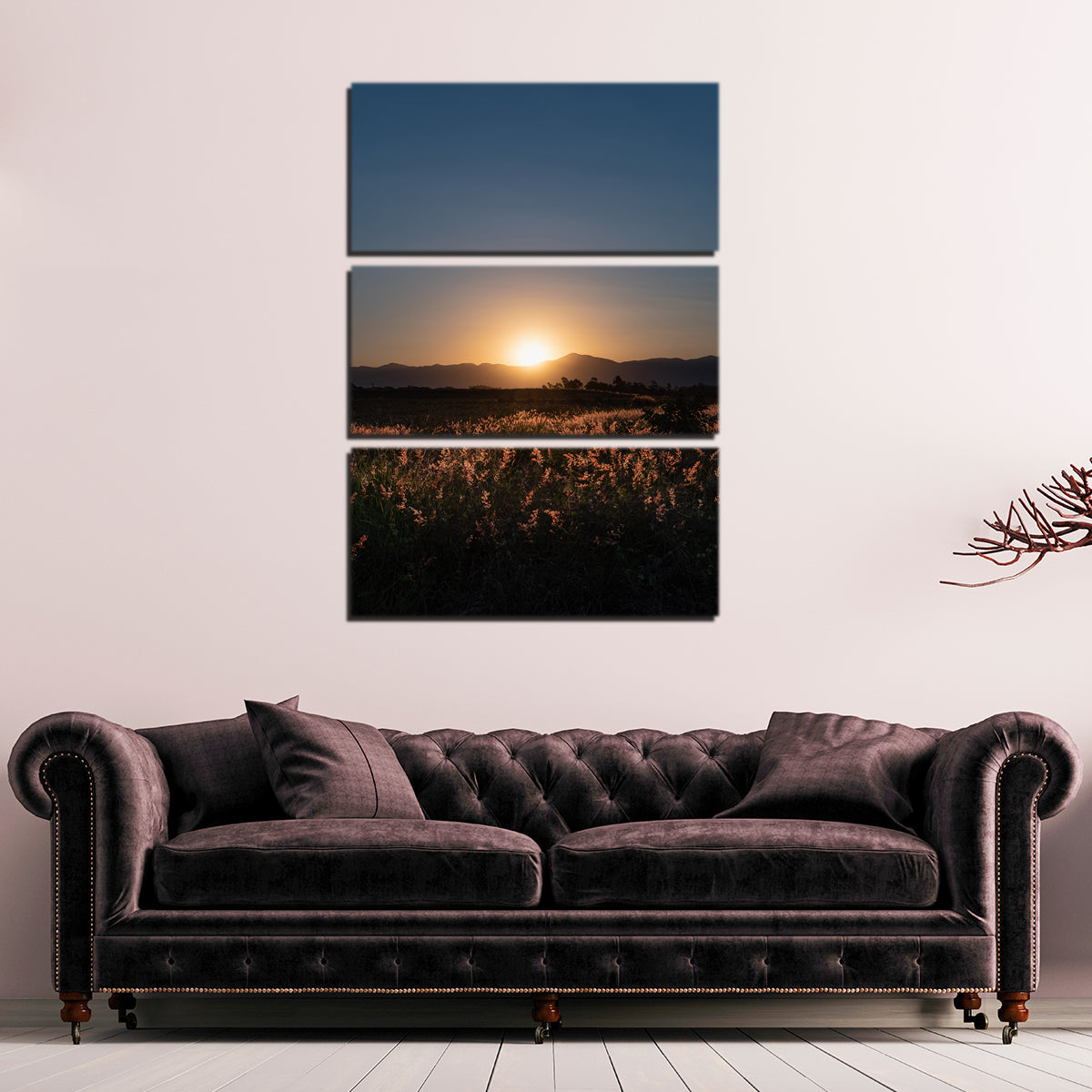 Stunning Sunset Over A Field of Flowers Wall Art by Sofia Leite Fonseca