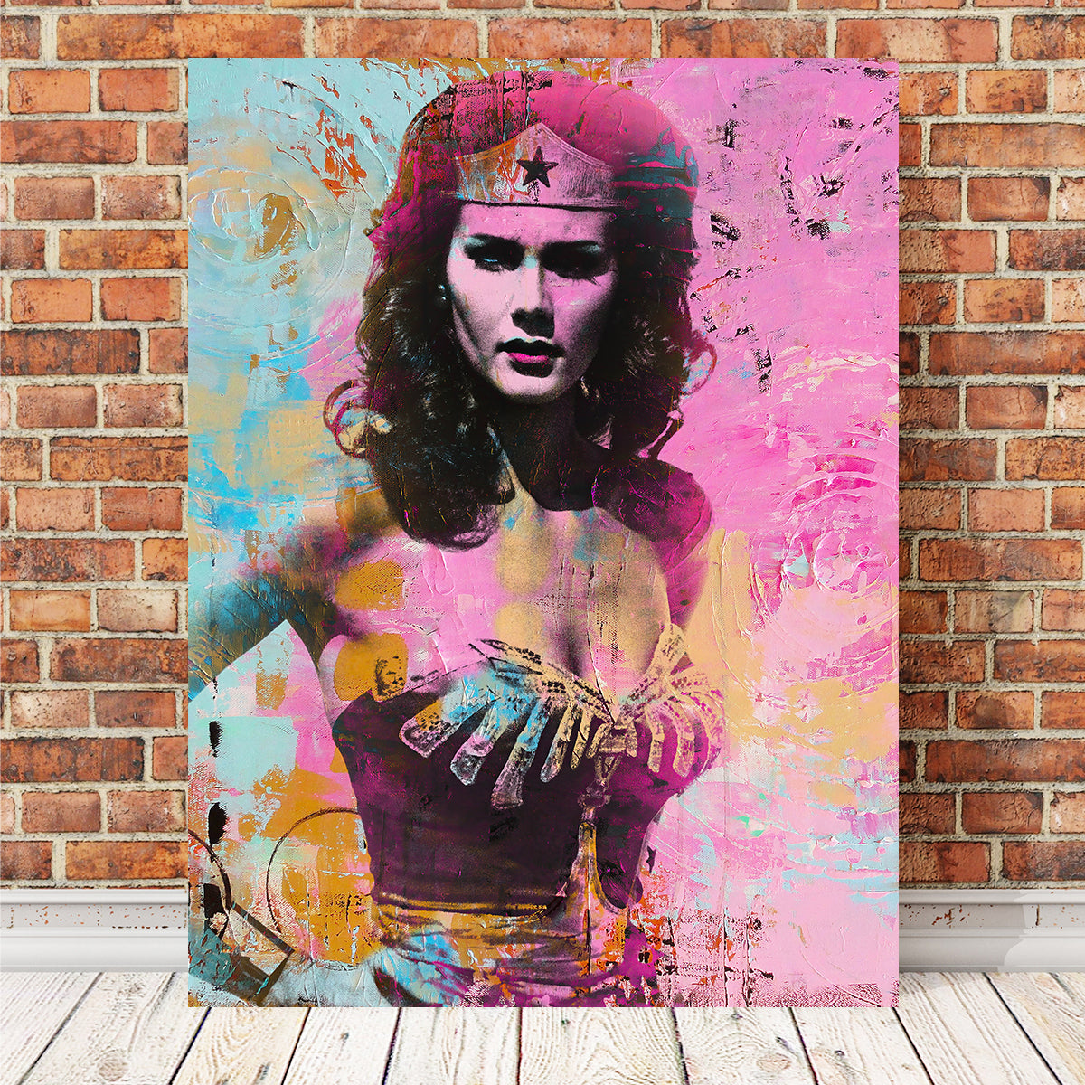Wonder Woman Circles Wall Art by Stephen Chambers - Museum Quality Canvas Wall Decor