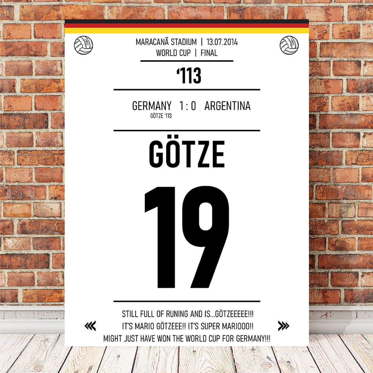 Mario Gotze - Premium Handmade Canvas Print by George Sorin