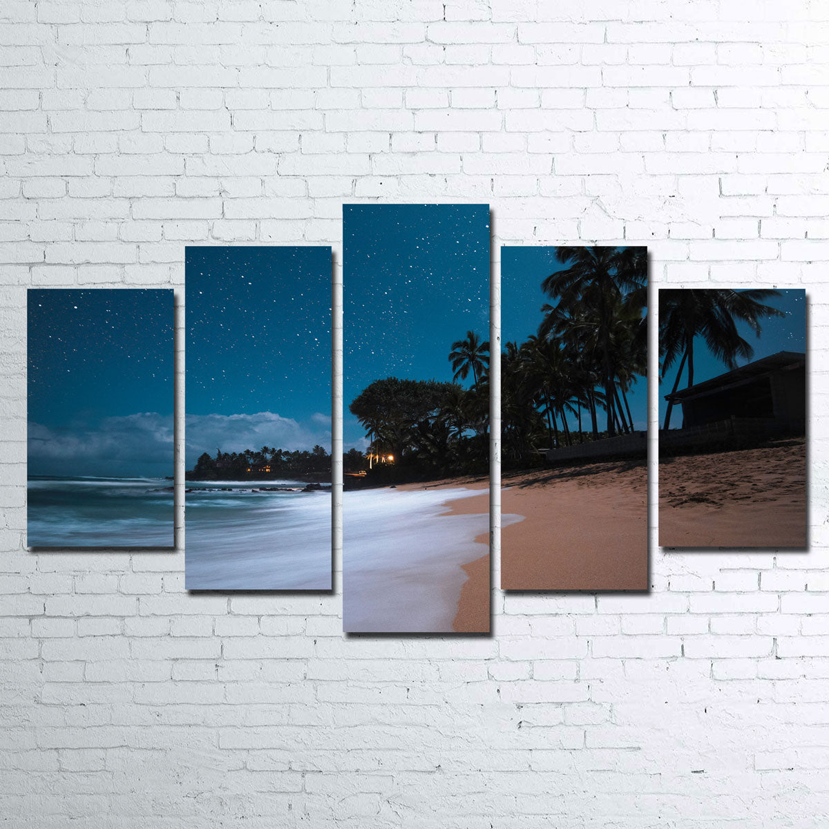Exquisite Tropical Beach Night Wall Art by Lucas Moore