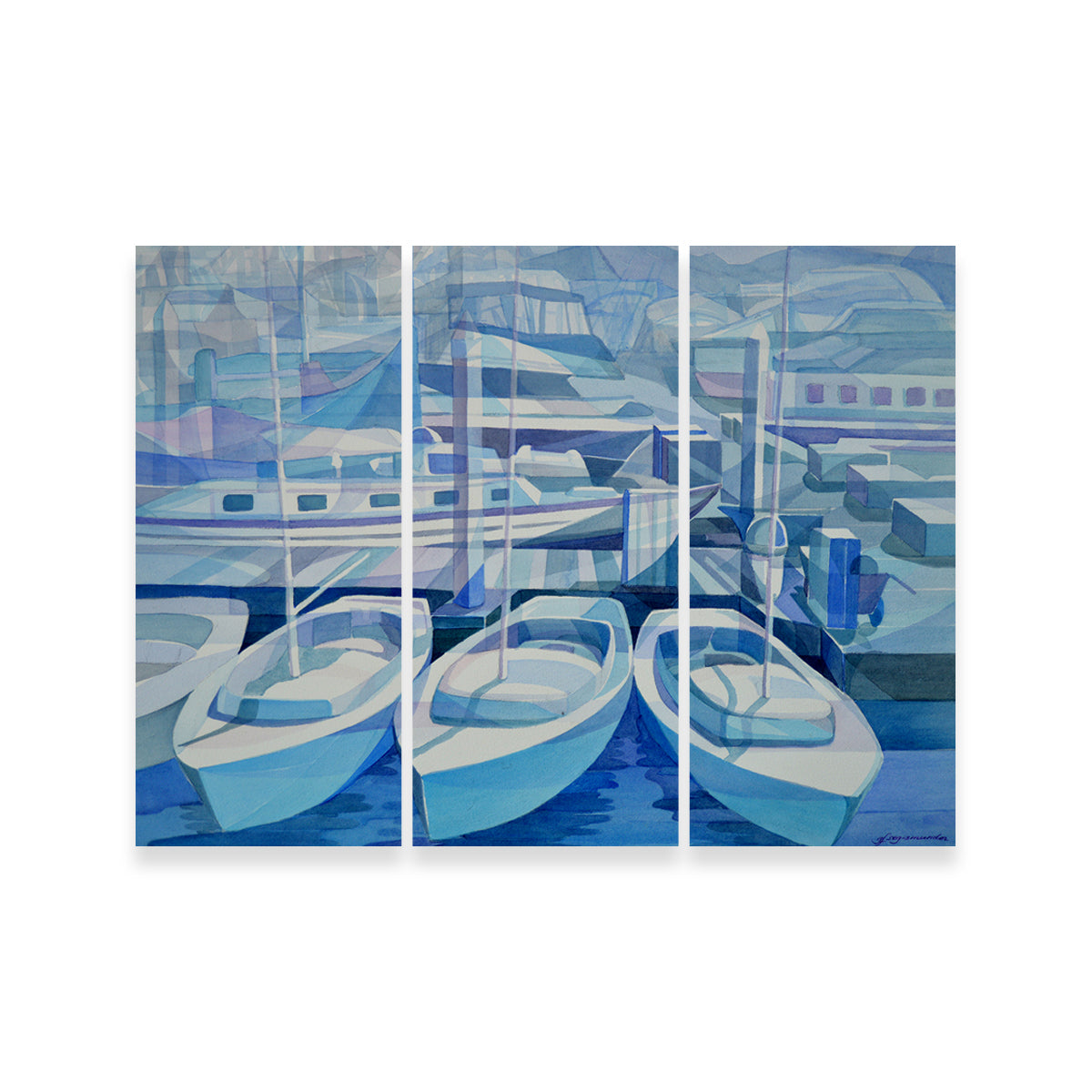Stunning Marina In Blue Wall Art by Gerry Segismundo