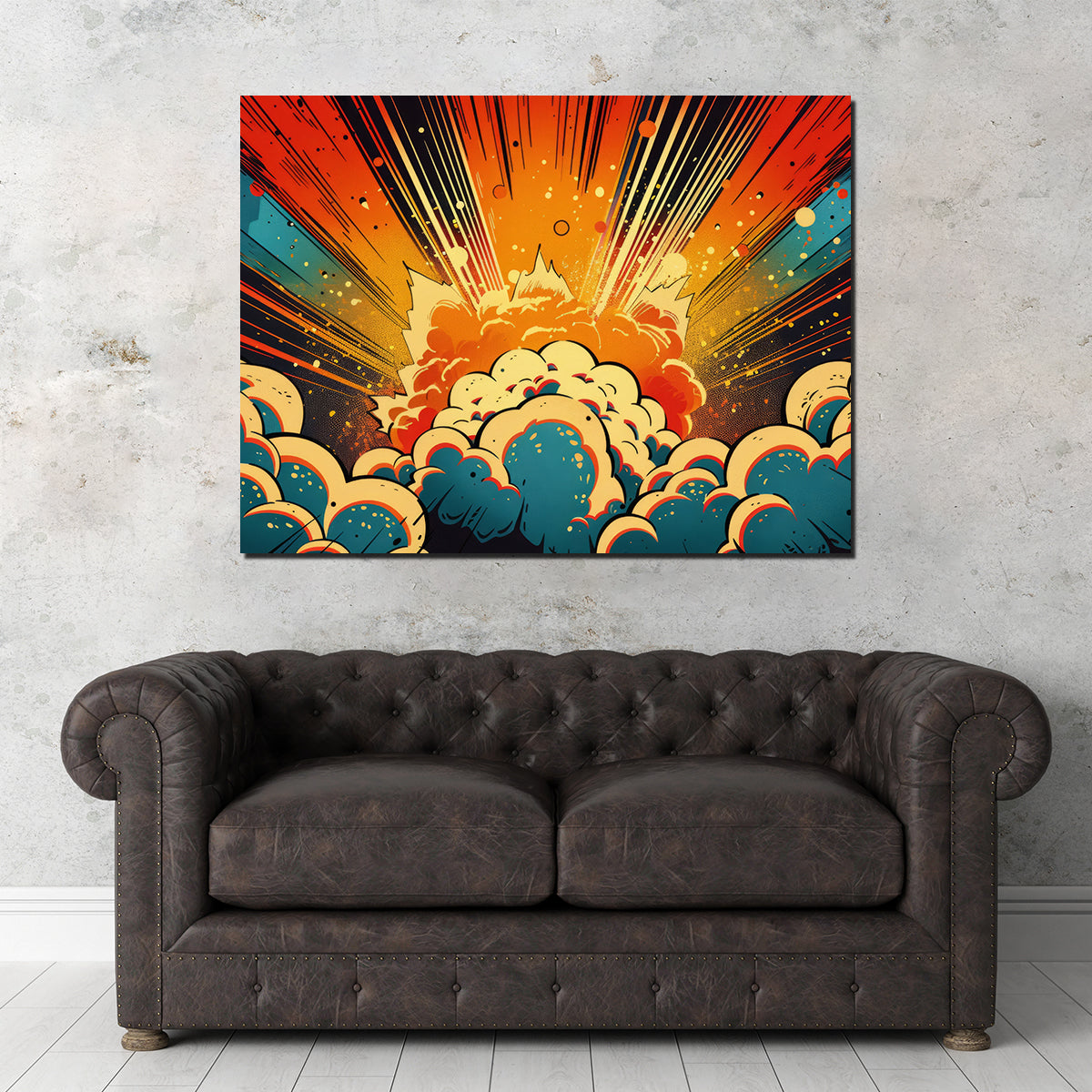 Explosive Comic Book - Museum Quality Canvas Print
