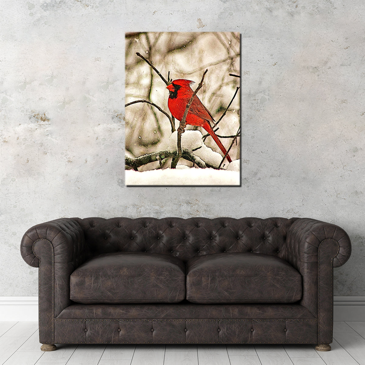 Exquisite Winter’s Perch Wall Art by Denise Dundon