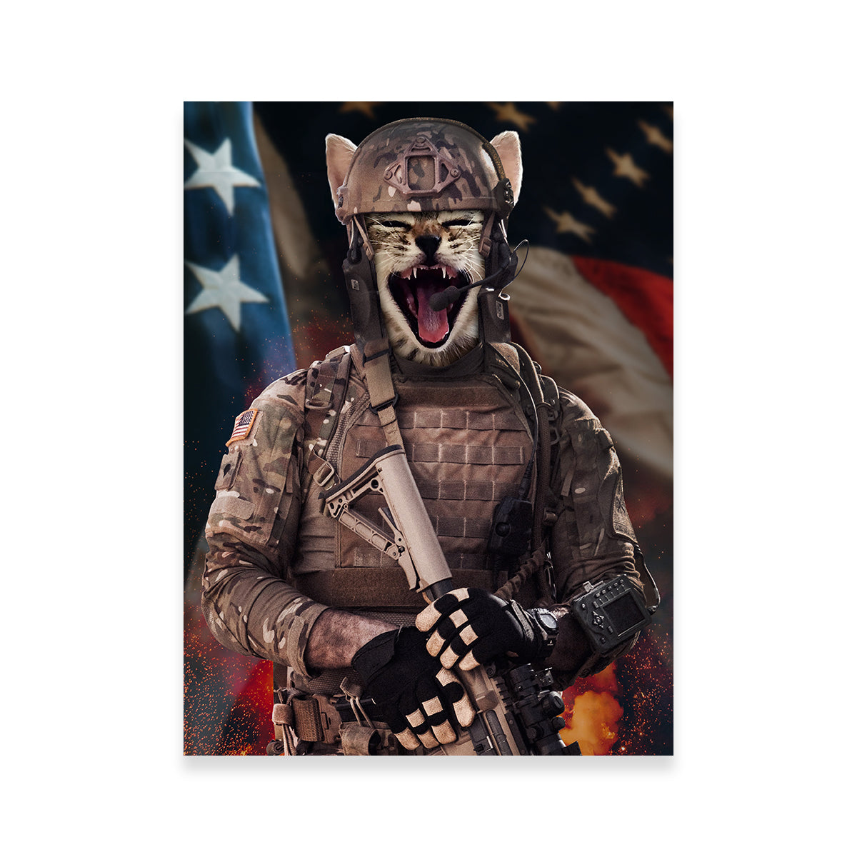 Unique Kitty Soldier Wall Art by INDOARC