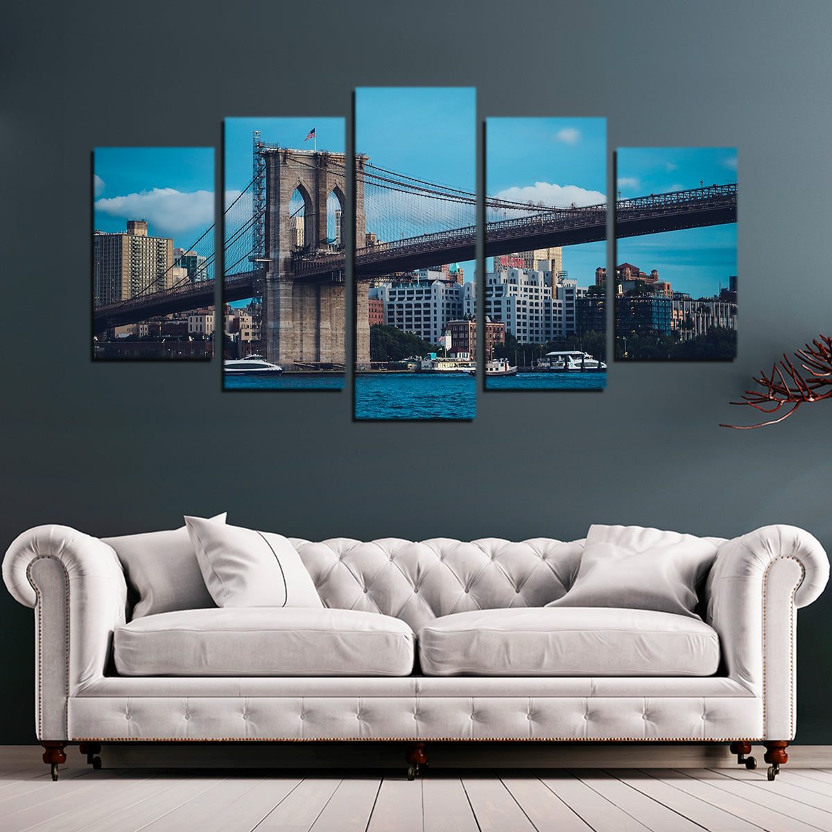 Stunning Brooklyn Bridge Blue Hour Wall Art for Your Home Decor
