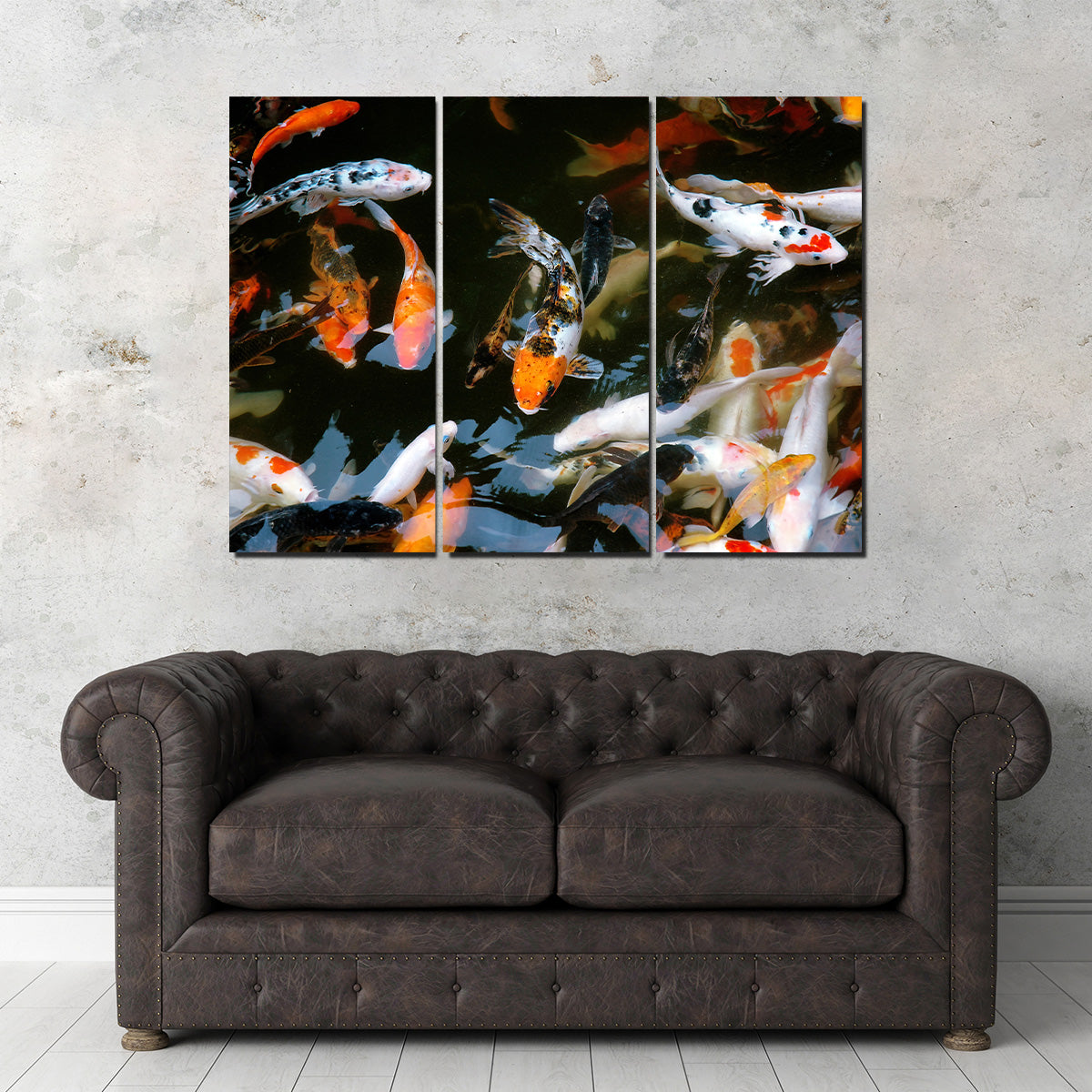 Stunning Koi Fish Swimming Wall Art for Home Decor